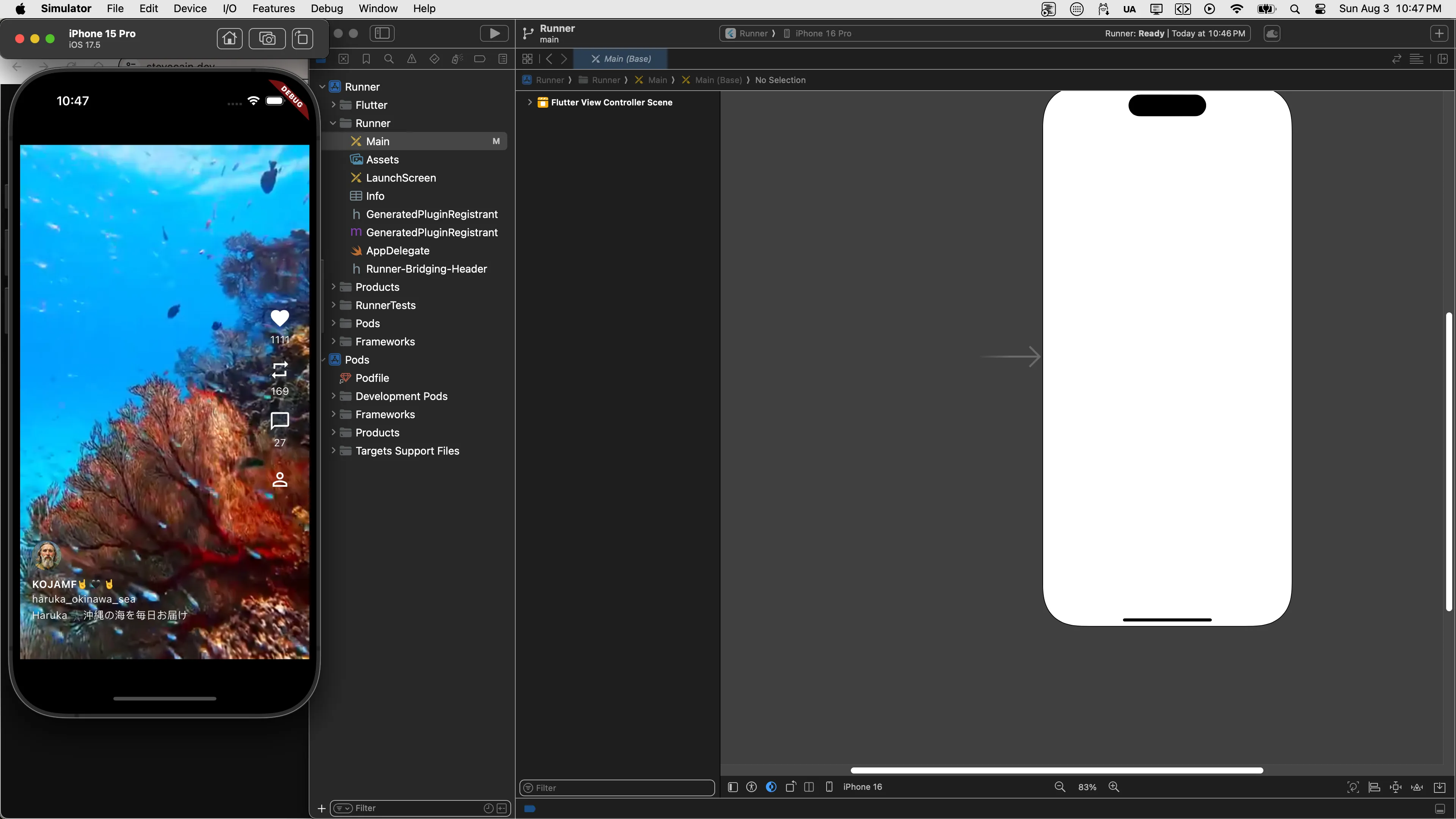 Flutter.video